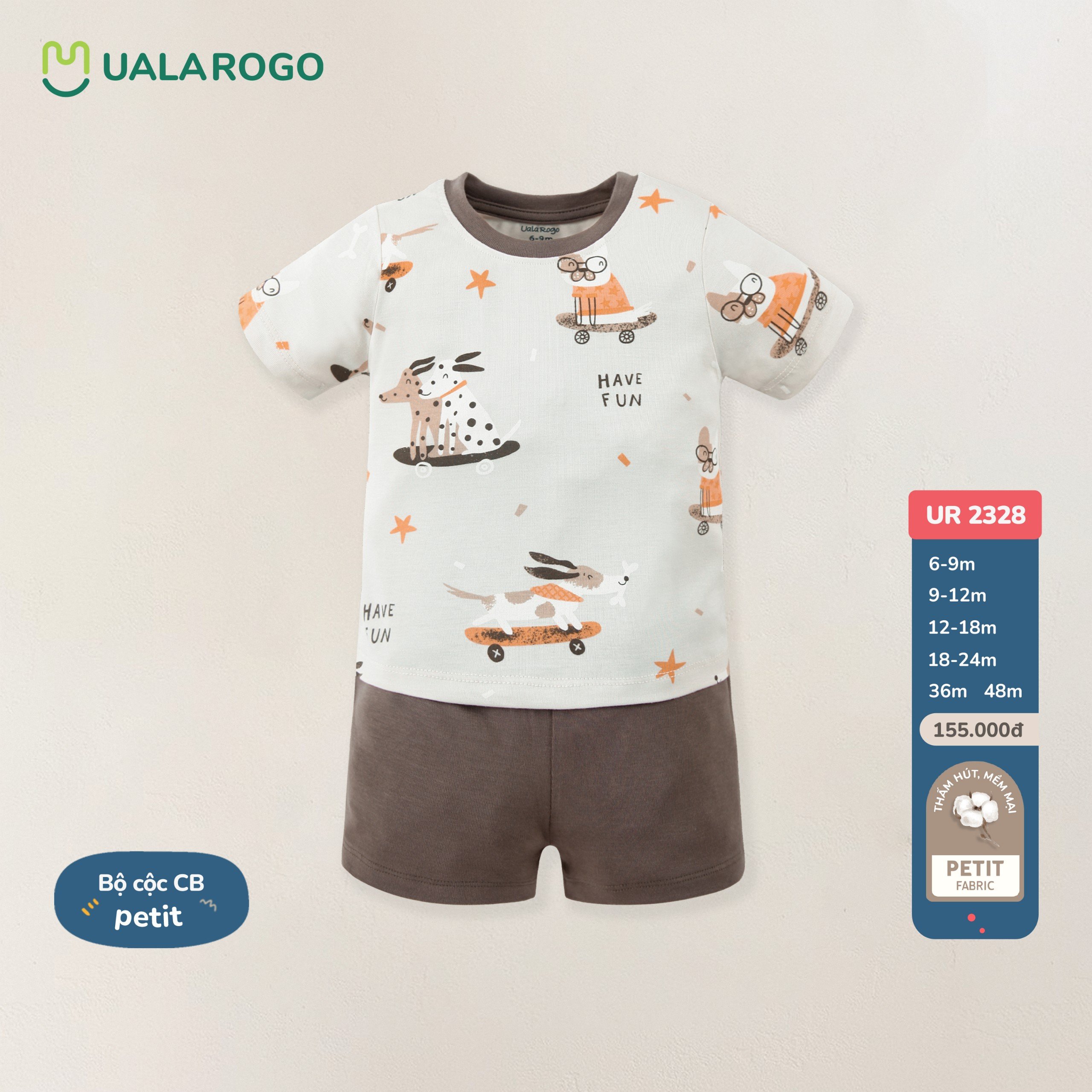 Bộ cộc tay Petit Uala rogo 9m - 4