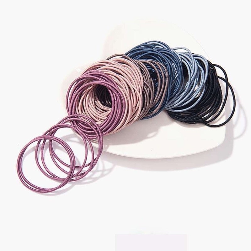 Set 100 dây buộc tóc, dây cột tóc Hàn Quốc siêu xinh