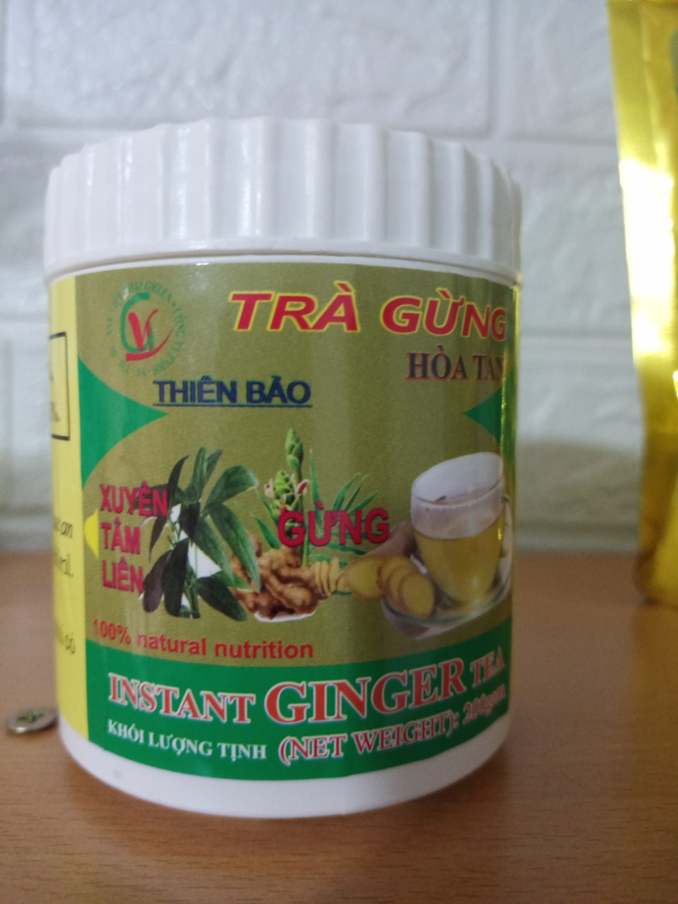 Trà gừng xuyên tâm liên hòa tan