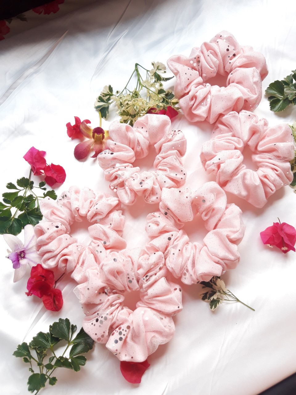 Cột tóc Scrunchies Hai Lớp von cao cấp.( Hàng xưởng mai, hình thật)