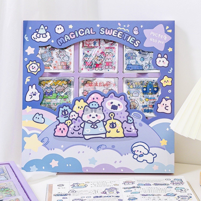 Set 10 tấm sticker mèo dễ thương ngẫu nhiên