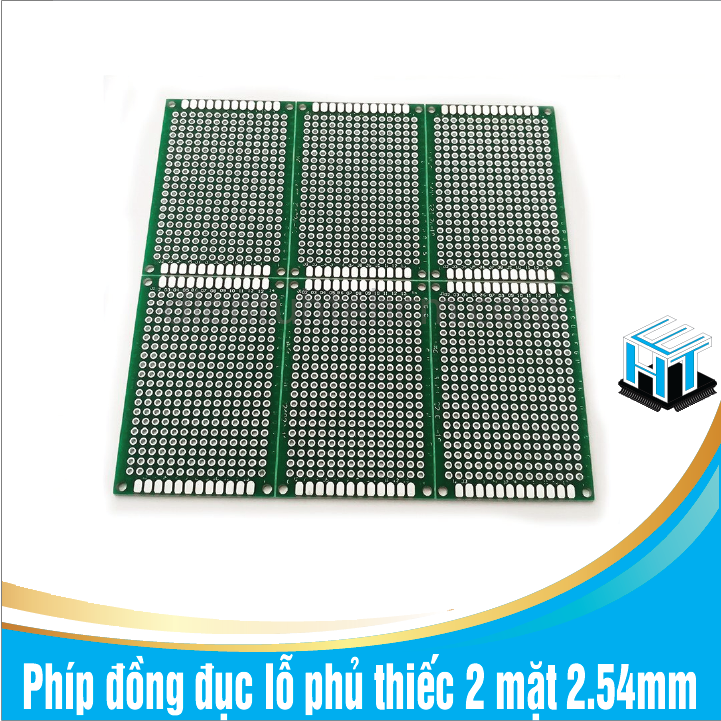Phíp đồng đục lỗ - phíp thủy tinh test board phủ thiếc 2 mặt 2.54mm - Size 40x60mm