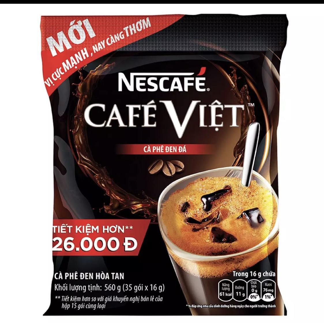 HCM] Cà phê Việt đen đá - Nescafe Việt bịch (35 gói x16g)