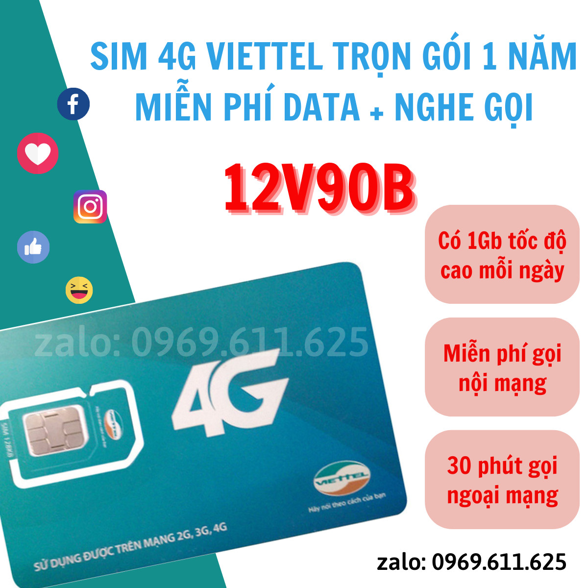 [ 1 Tỷ GB ] SIM Viettel 4G Trọn Gói 1 Năm Không Giới Hạn Dung Lượng Data internet Tốc Độ Cao Không Phải Nạp Tiền Hàng Tháng 12V90B / 12Umax70 / 12V120N / 12MXH100 / 6MXH100 / 12SD125 / 12UMAX90 / 12ST60N Bảo hành 1 Đổi 1 FREESHIP - CHƯA KÍCH HOẠT