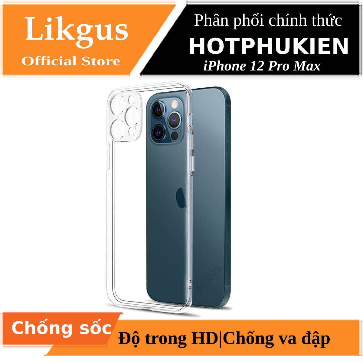 Ốp lưng chống sốc trong suốt siêu mỏng cho iPhone 12 Pro Max hiệu Likgus Crashproof giúp chống chịu mọi va đập - phân phối bởi HotPhuKien
