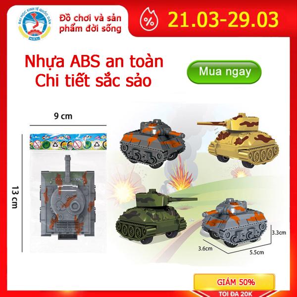 Bộ xe ô tô đồ chơi mini cho bé có dây cót chạy,nhỏ nhắn xinh xắn gồm 2 xe tăng