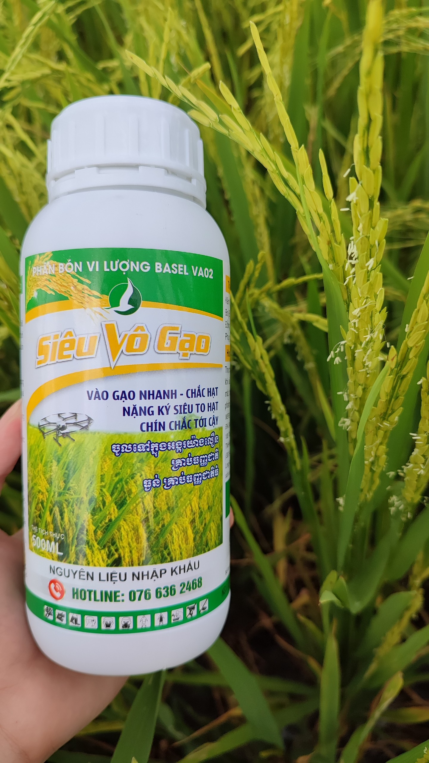 PHÂN BÓN CHUYÊN LÚA- siêu to hạt, chắc hạt, vô gạo nhanh (siêu vô gạo 500ml)