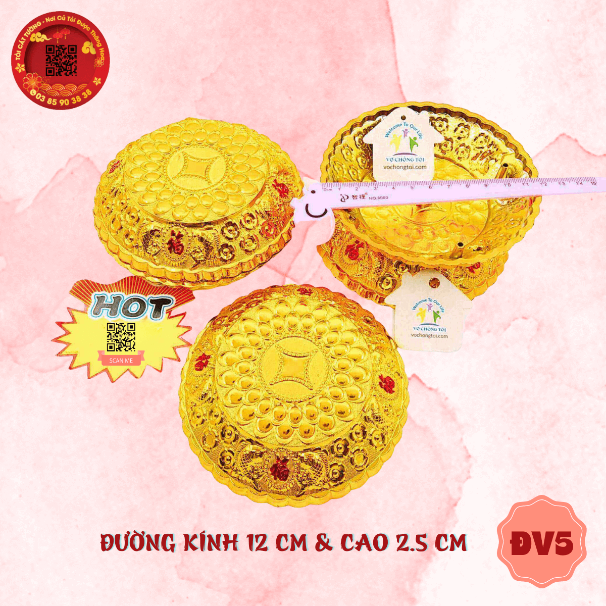 Set 10 đế vàng chữ phúc - TỎI CÁT TƯỜNG