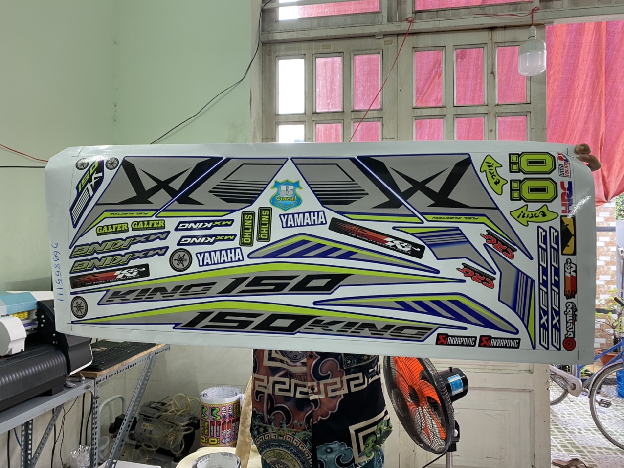 TEM RỜI EXCITER 150 MXKING DÁN XE XANH GP