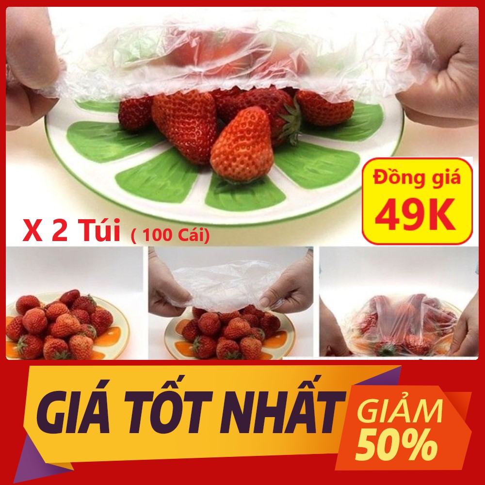[Đồng Giá 49K ]Màng bọc thực phẩm, hoa quả (Túi 100 chiếc) - 2 Túi