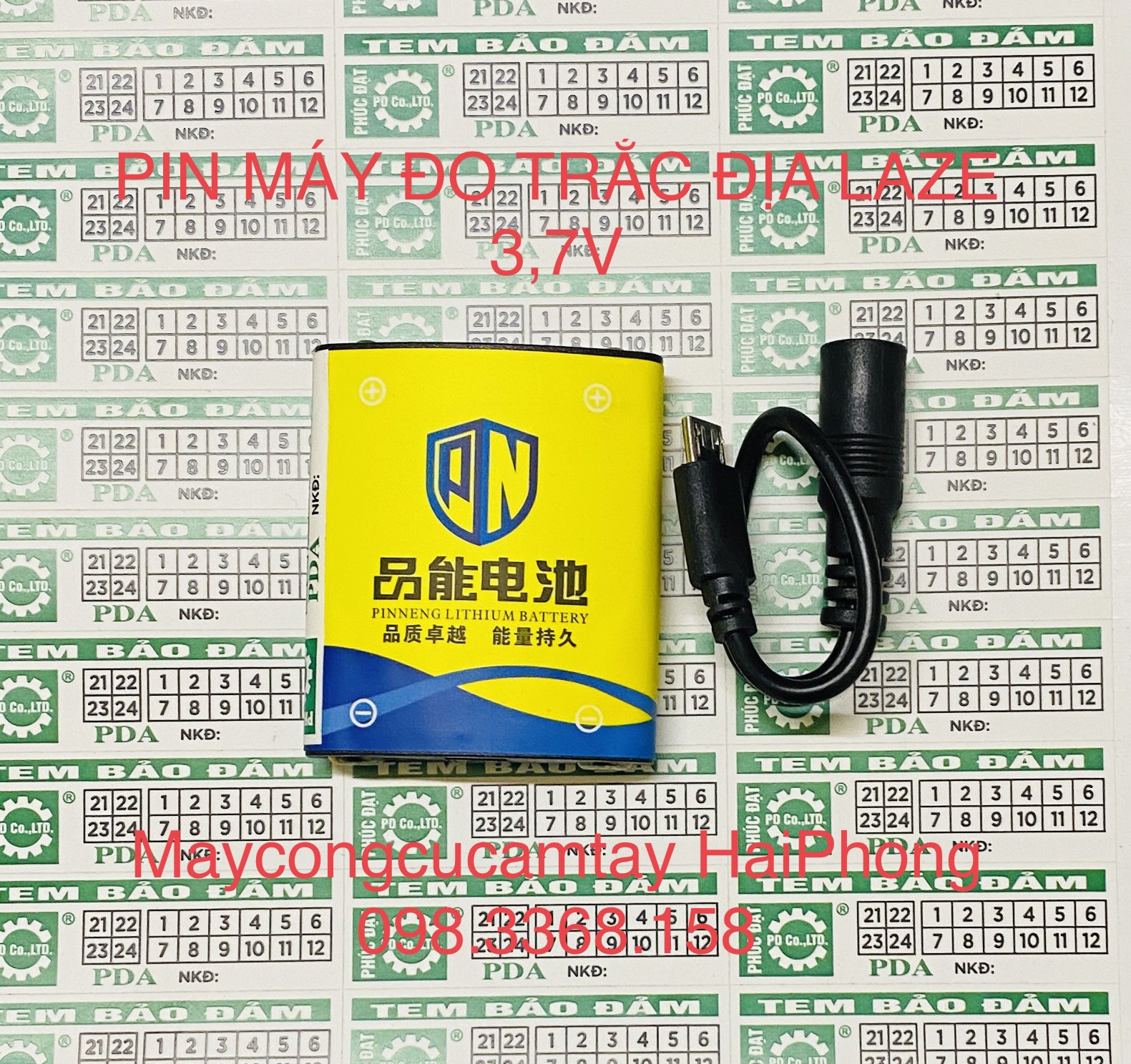 PIN LITHIUM 3,7V DC &  SẠC 4,2V AC/DC (  CỦA MÁY ĐO TRẮC ĐỊA / MÁY CÂN BẰNG ... LAZE )