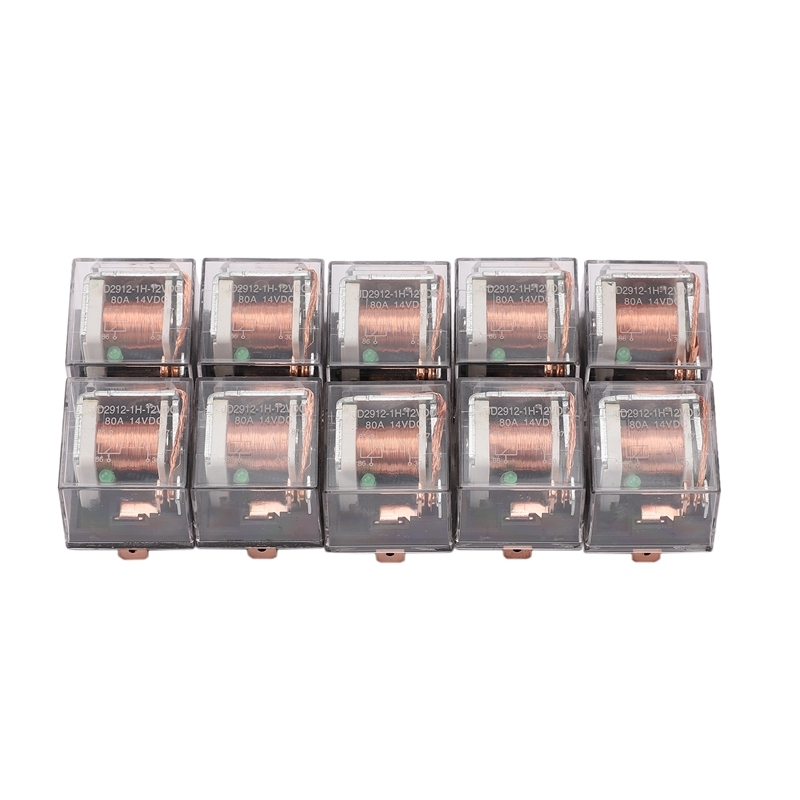 10Pcs Waterproof Automotive Relay 12V 80A 4Pin Car Control Device Car Relays High Capacity Switching Car Accessories