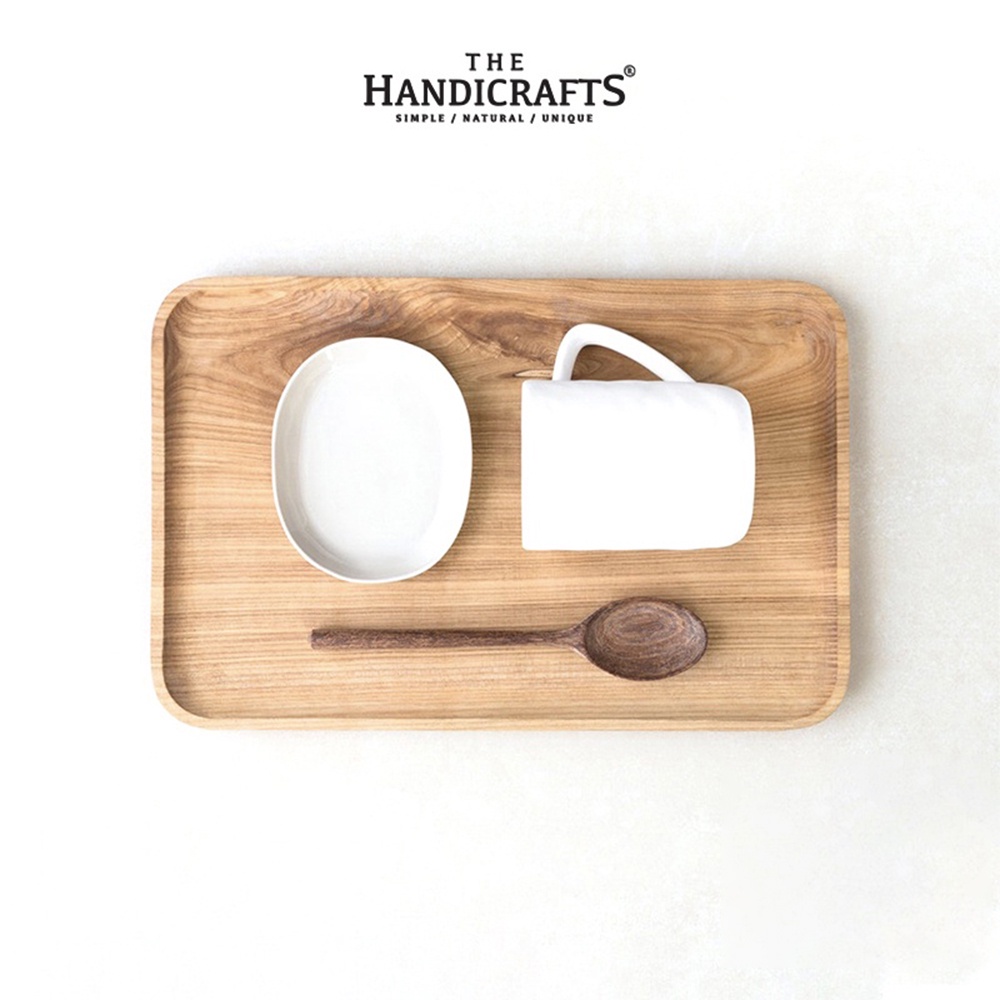 Khay gỗ tự nhiên (Vuông / Tròn / Chữ nhật) Màu tự nhiên, Thấp cạnh, Gỗ Tần Bì