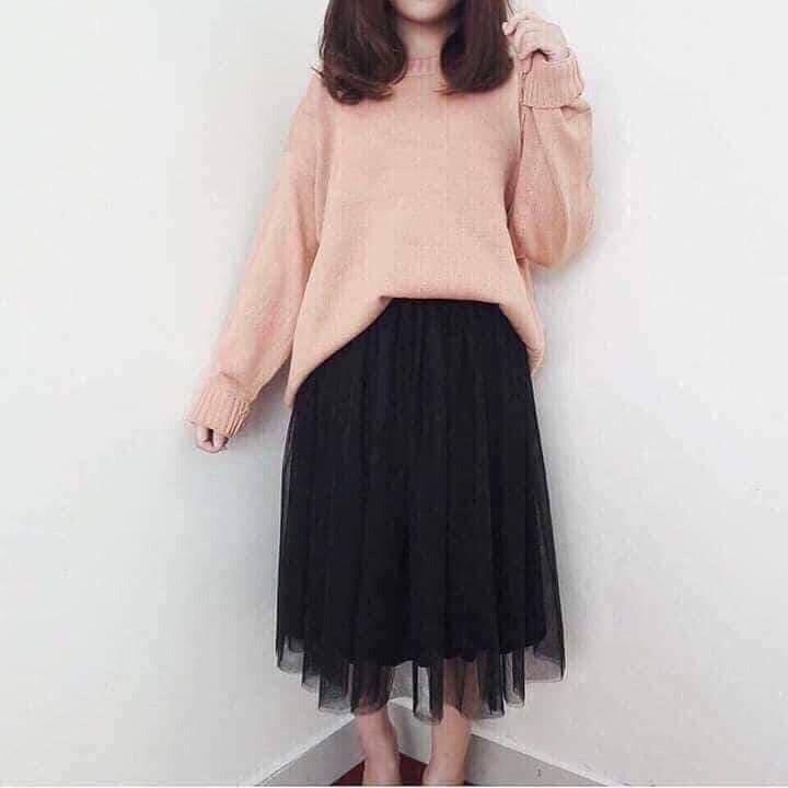 Chân váy lưới TuTu phong cách Hàn Quốc dài 70cm