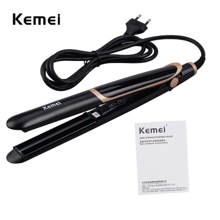 Máy duỗi kiêm làm xoăn tóc có chỉnh nhiệt kemei - 2219