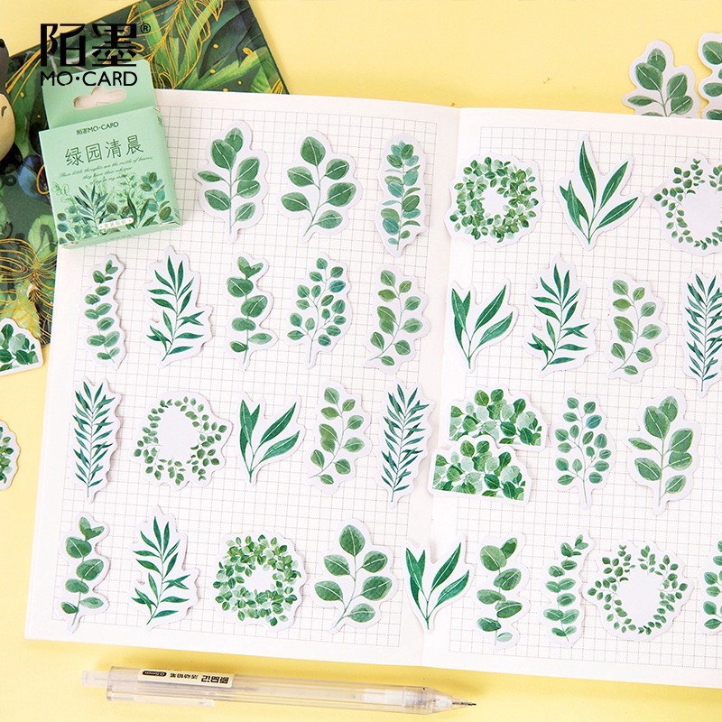 [HD27] Bộ 45 hình dán sticker Hoa Cỏ trang trí sổ tay DIY