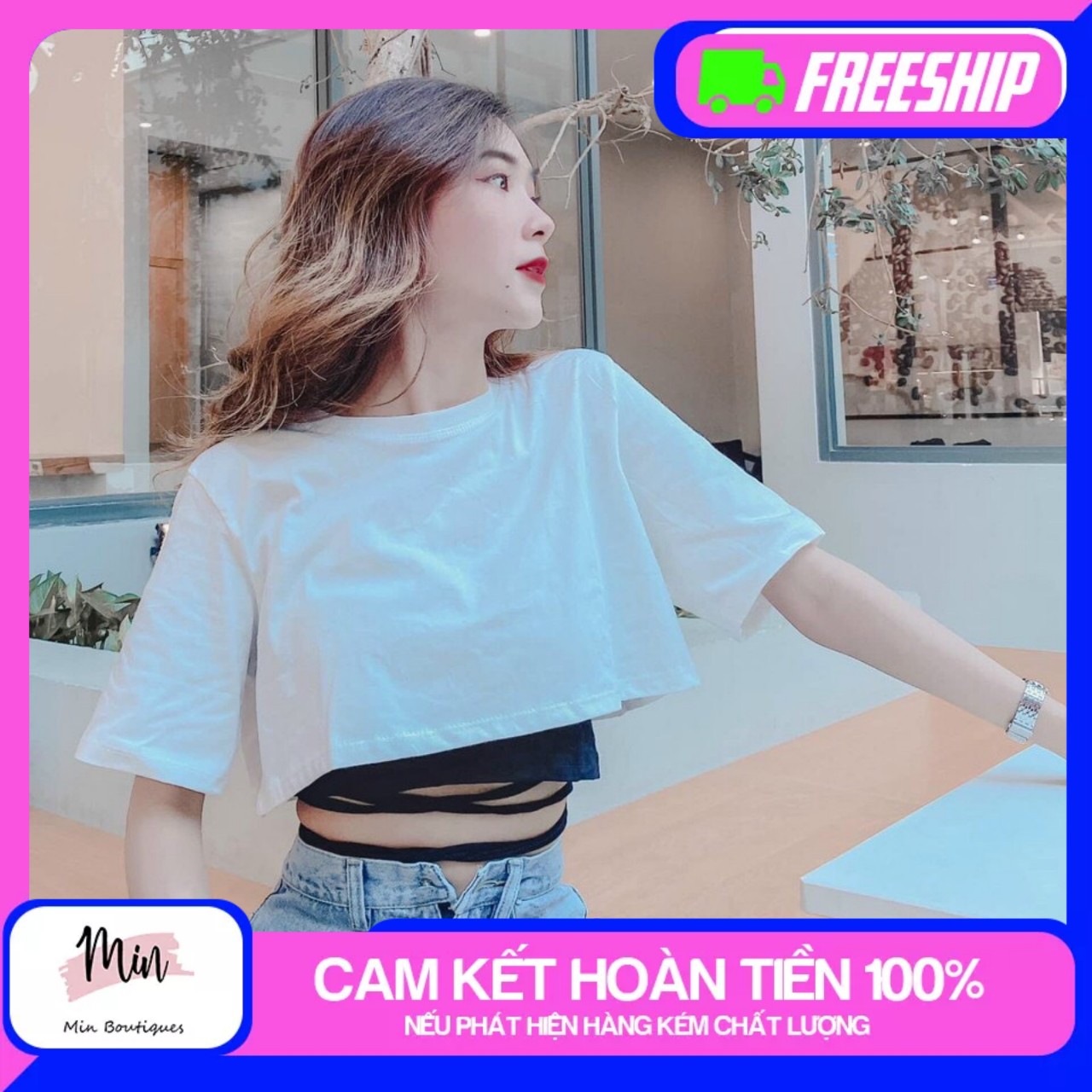 Sét áo croptop và áo cột dây form chuẩn