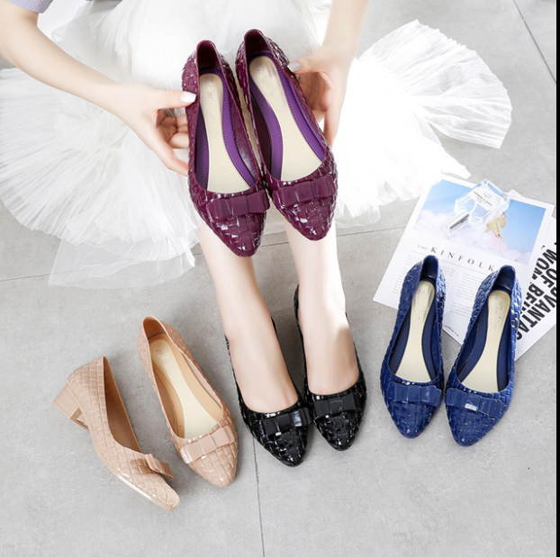 Giầy nhựa nữ búp bê đi mưa thời trang công sở