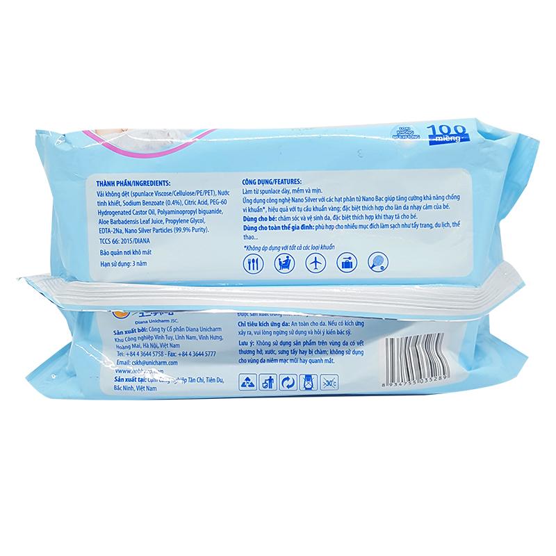 Combo 5 Gói Khăn Ướt Bobby 100 tờ Không Mùi