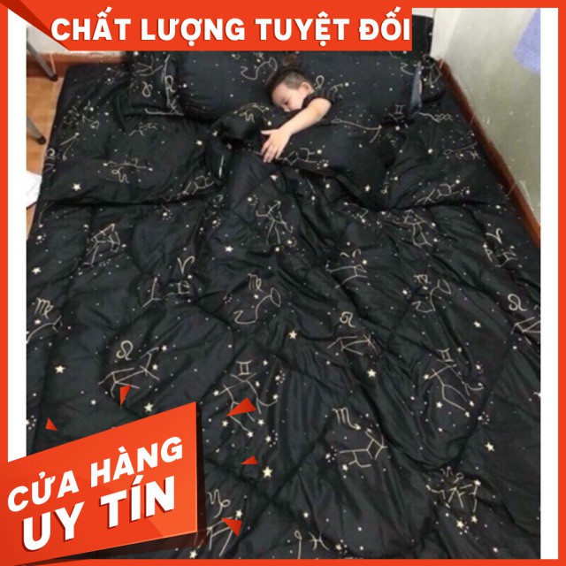 Chăn phao + ga gối + 2 vỏ gối + 1 vỏ ôm ga gối poly m2/m6/m8 hàng nhập