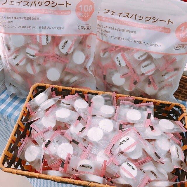 Mặt Nạ Giấy Viên Nén MINISO Nhật Bản 100V
