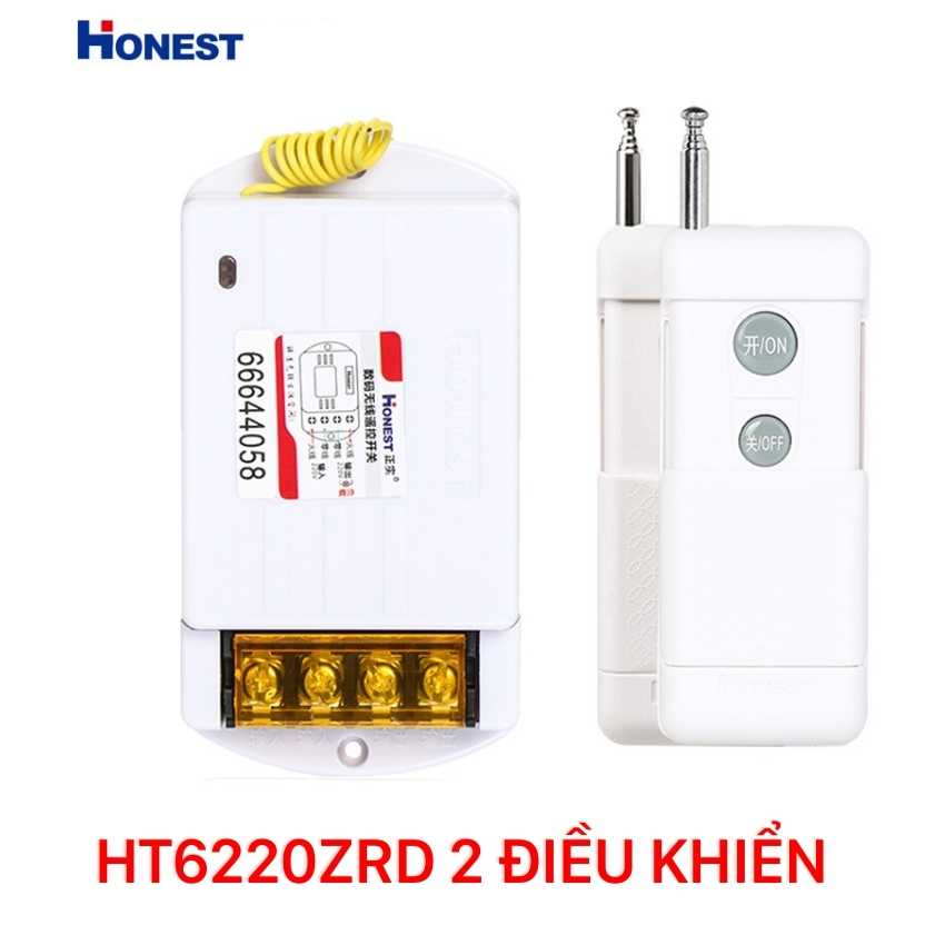 Công tắc điều khiển từ xa honets ht6220zrd-1 30a-220v có chức năng học lệnh 2 điều khiển