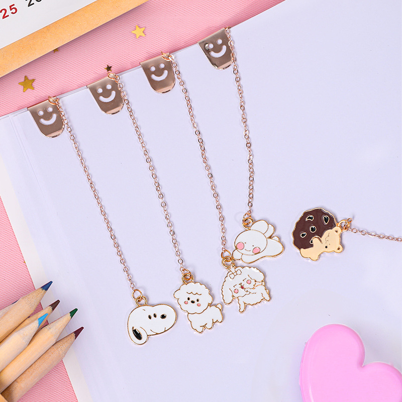 Dây chuyền kim loại đánh dấu trang sách vở sổ hoạt hình cute