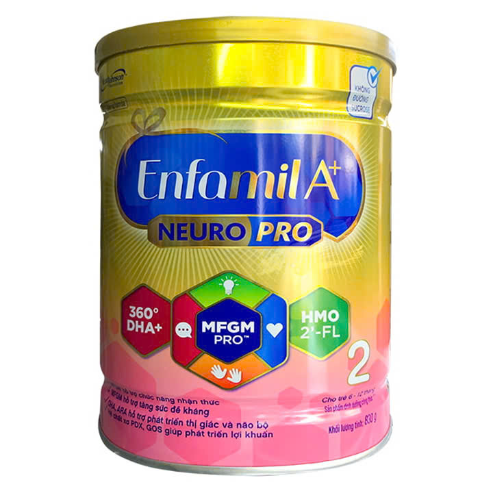 Sữa bột Enfamil A+ 2 Neuropro - 830g