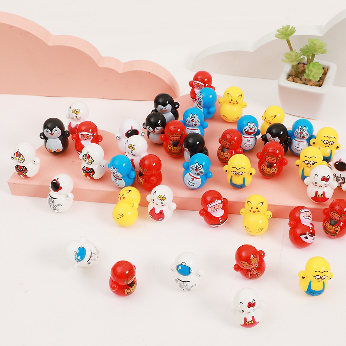 Set 4 con lật đật mini đáng yêu (7 mẫu khác nhau)-ngẫu nhiên