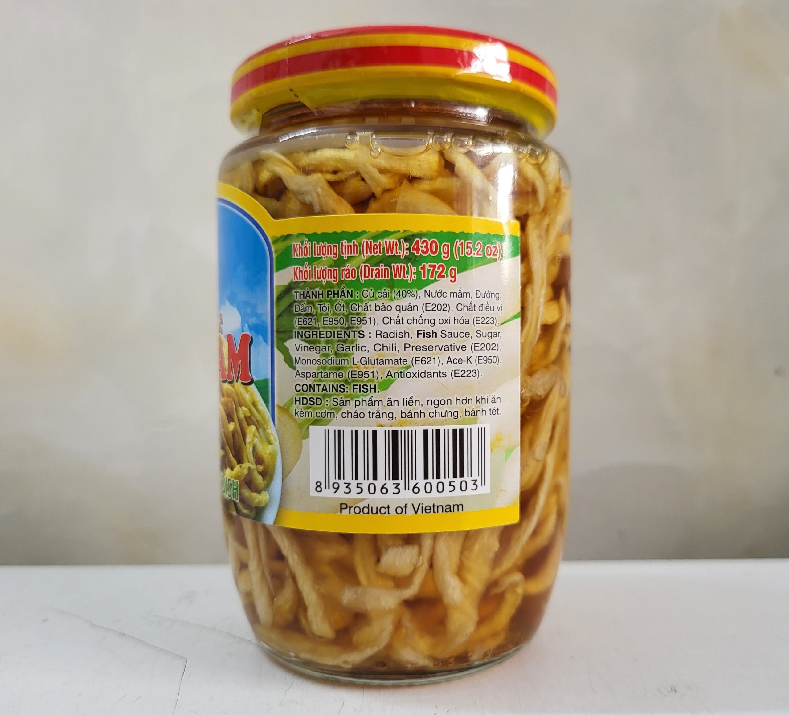 [Lọ 430g] CẢI DẦM (Củ cải ngâm chua ngọt) [VN] NGỌC LIÊN Preserved Radish