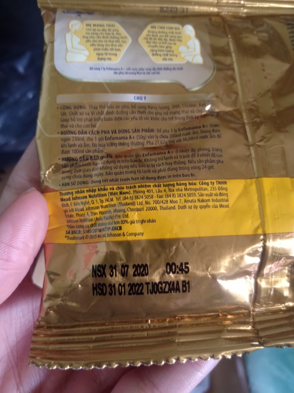 [DATE 2022]combo 10 Sữa Bầu Enfamama gói 50gr