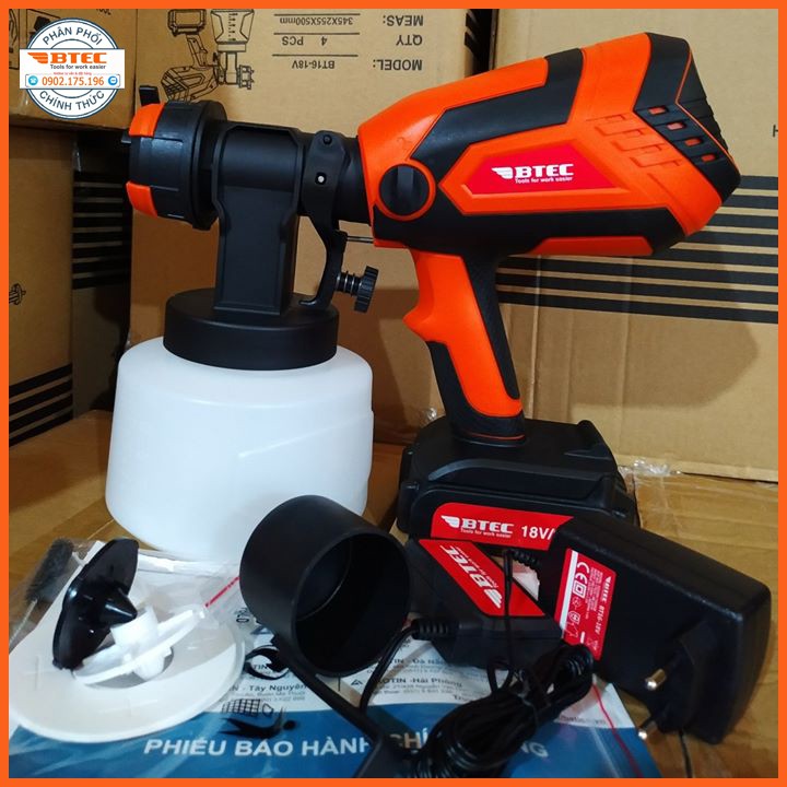 Máy phun sơn  xài pin BTEC BT16-18V