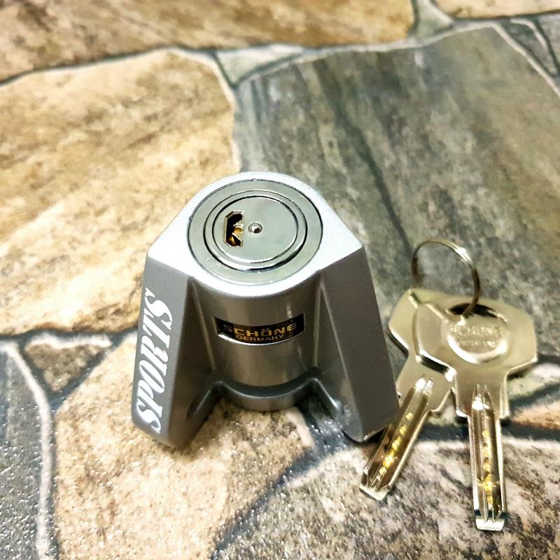Khóa đĩa xe máy cao cấp SCHONE SC 3026- BẠC ( GERMANY )