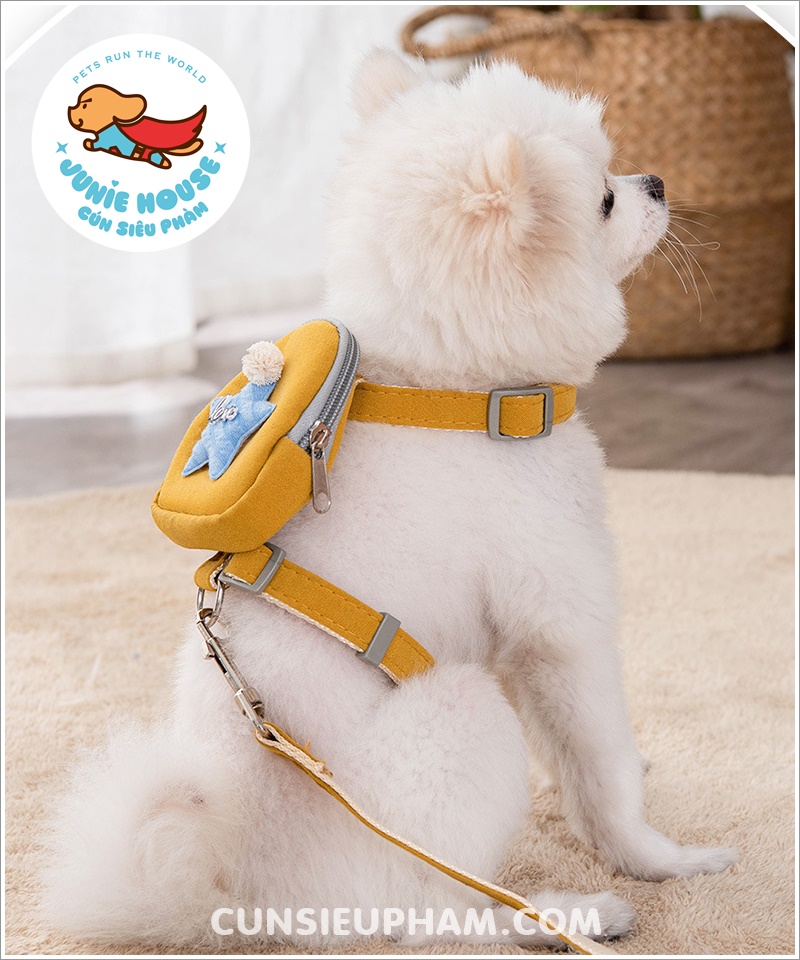 Dây dắt yếm kèm balo cho chó mèo