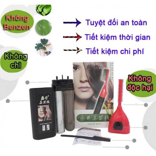 [HCM]Lược nhuộm tóc thông minh thế hệ mới - đen tuyền óng mượt (Đen)