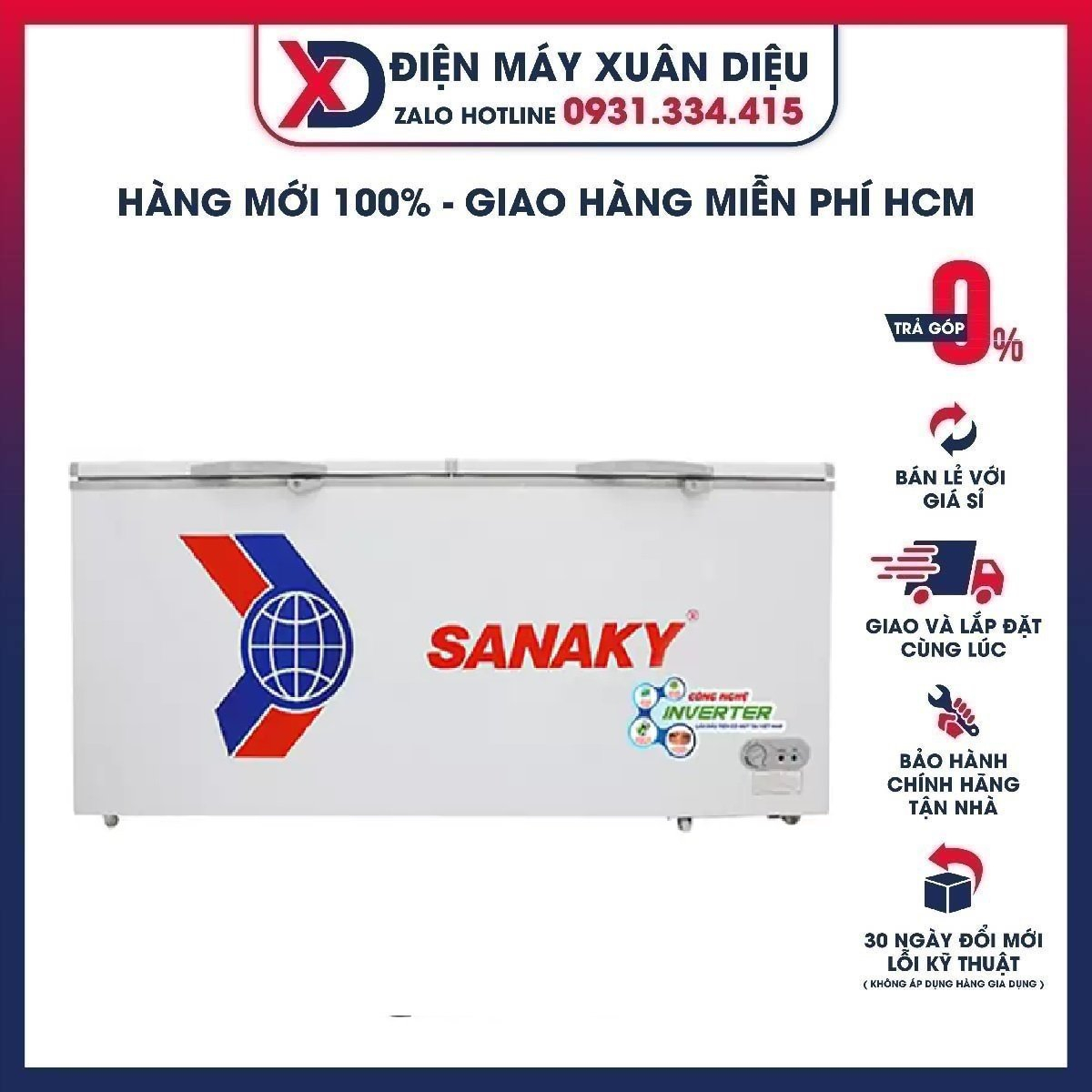 Tủ Đông Sanaky Inverter 761 Lít VH-8699HY3 giá rẻ, giao ngay