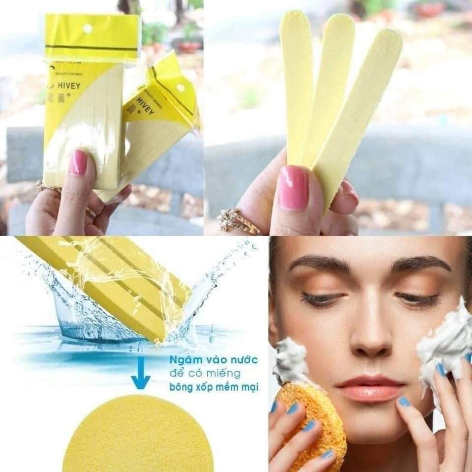 Bông Nở Rửa Mặt Chivey - Bọt Biển Rửa Mặt Chivey - Bịch 12 miếng