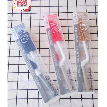 [HCM]Bộ cọ bình sữa núm ti Silicone- Mother-K Hàn Quốc