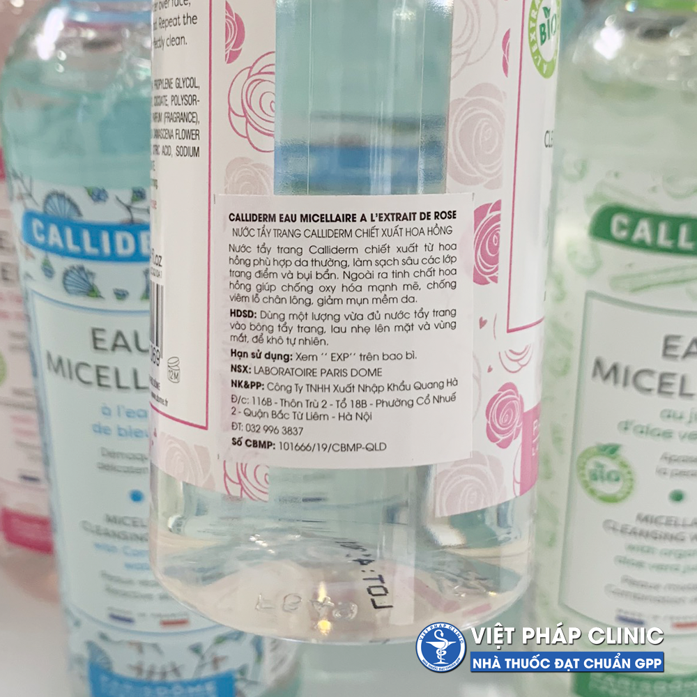 Nước tẩy trang Calliderm Eau Micellaire Pháp
