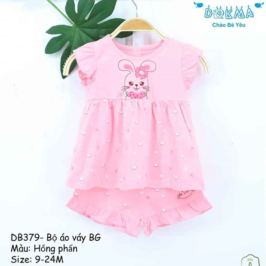 Dokma - Bộ áo váy Bé Gái 9-24M
