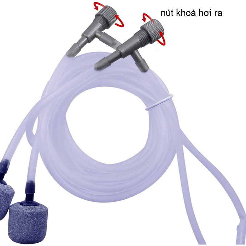 Máy Bơm Oxy Cho Bể Cá Cổng USB 5V Có 2 Đầu Thổi oxy (Tặng Cục Nguồn)