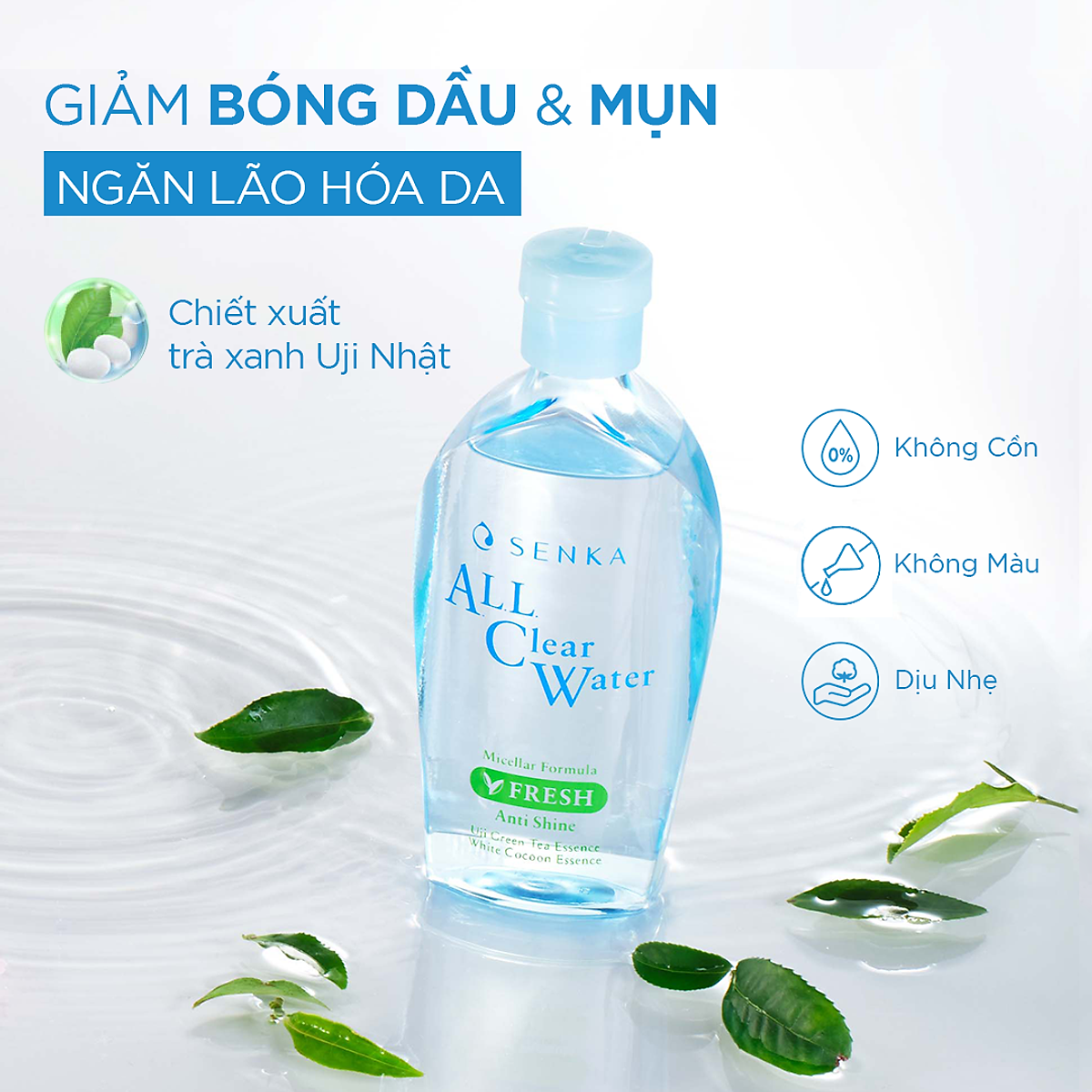 Nước tẩy trang Senka All Clear Water Fresh giảm mụn, kiểm soát nhờn chai 230ml