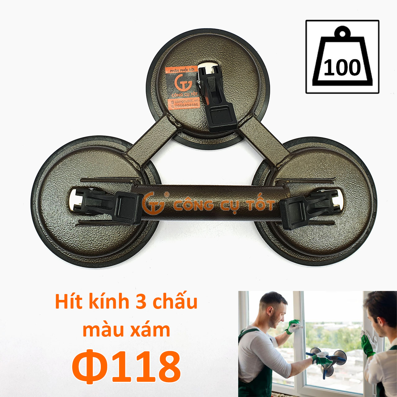 Tay hít kính, gạch men cầm tay