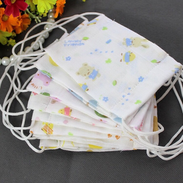 SET 2 Khẩu trang vải xô cho bé