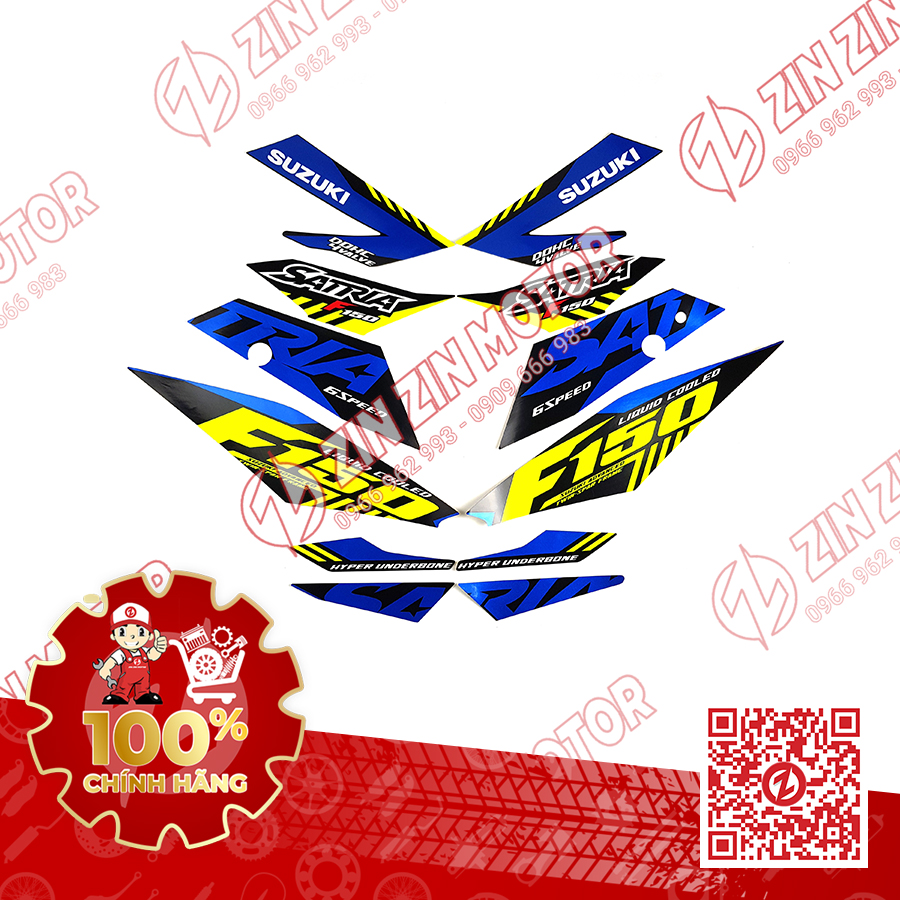 Stamp Satria F150 fi, Raider R150 fi 2021 blue black 68019-12kf0-bgy