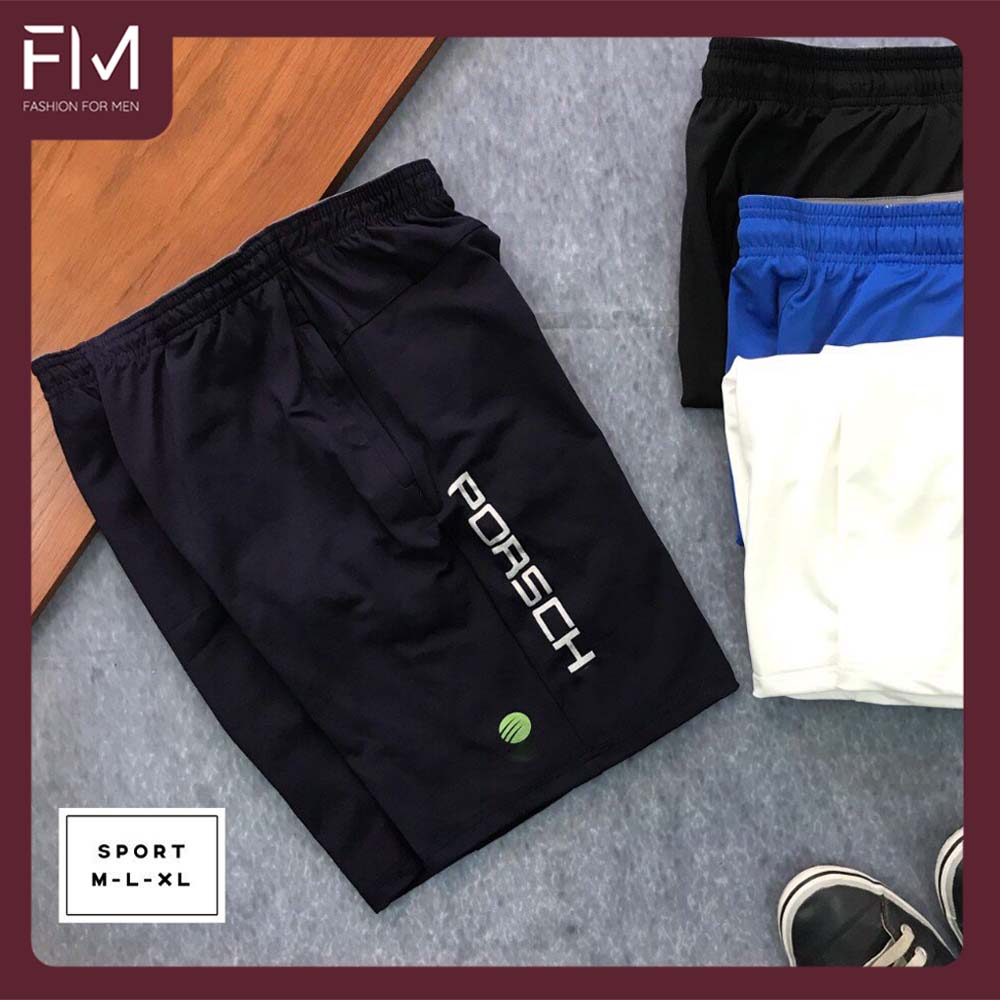 Quần short thể thao nam vải thun dày dặn có dây rút và túi khóa – FORMENSHOP – FMPS023