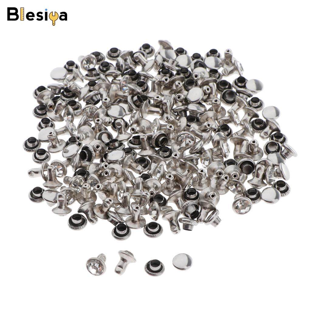 Blesiya 100pcs Snap Button Rivets Leather Craft for Garment Accessories Silver