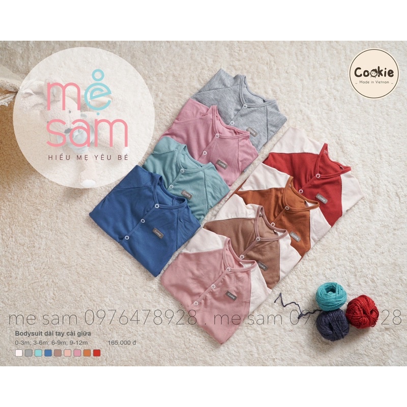 Bodysuit Dài Tay Cài Giữa Cookie