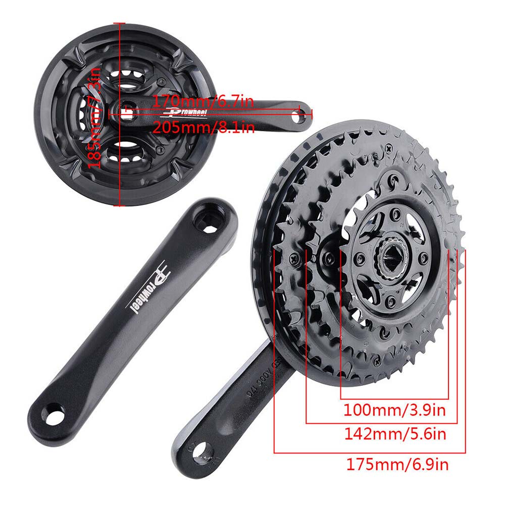 Giò dĩa PROWHEEL 24/34/42T-170mm cốt vuông