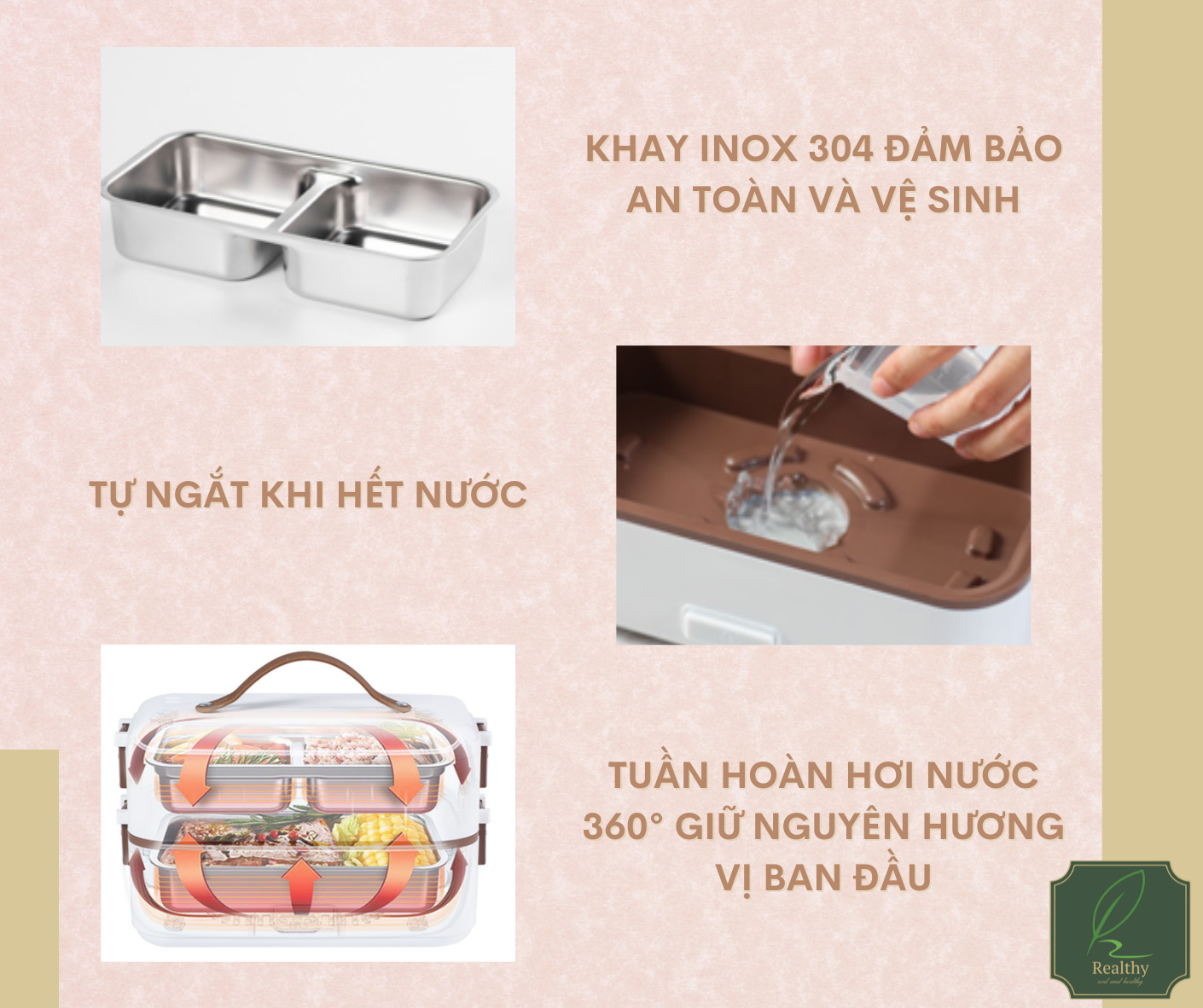 Hộp cơm cắm điện văn phòng (màu trắng)
